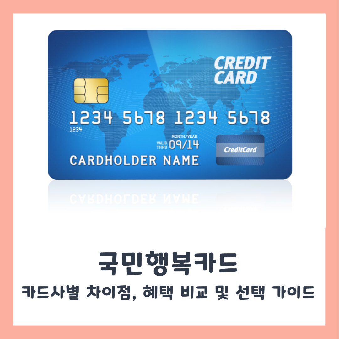 국민행복카드 카드사별 차이점 – 혜택 비교 및 선택 가이드