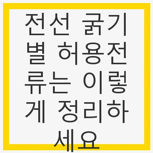 전선 굵기별 허용전류의 중요성