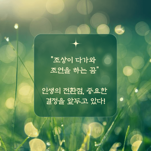 조상이 다가와 조언을 하는 꿈