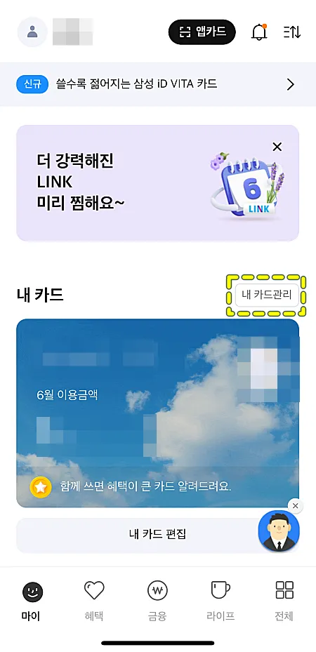 삼성카드-내카드-관리