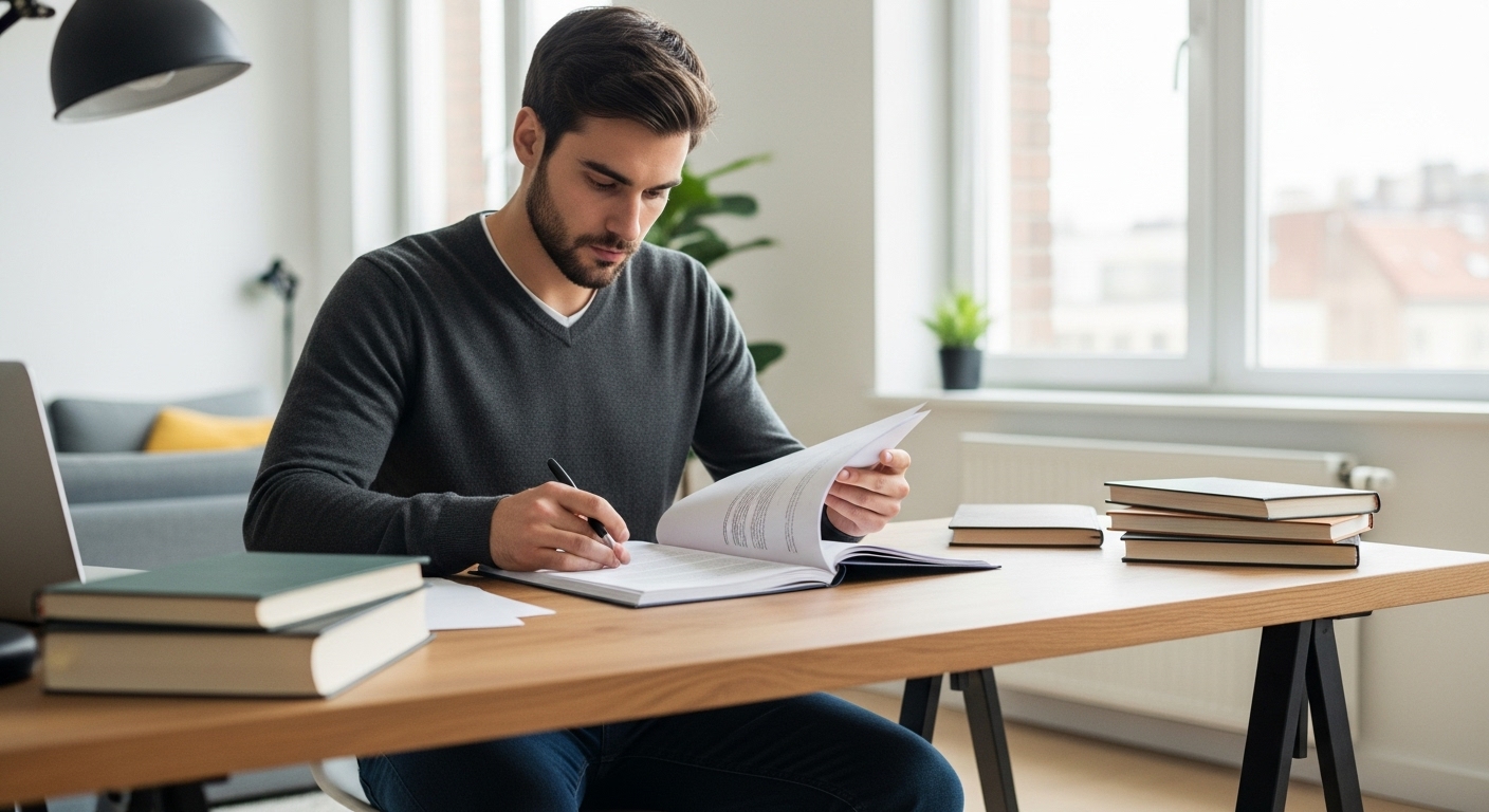 국민연금 지역가입자 혜택을 공부하는 청년
