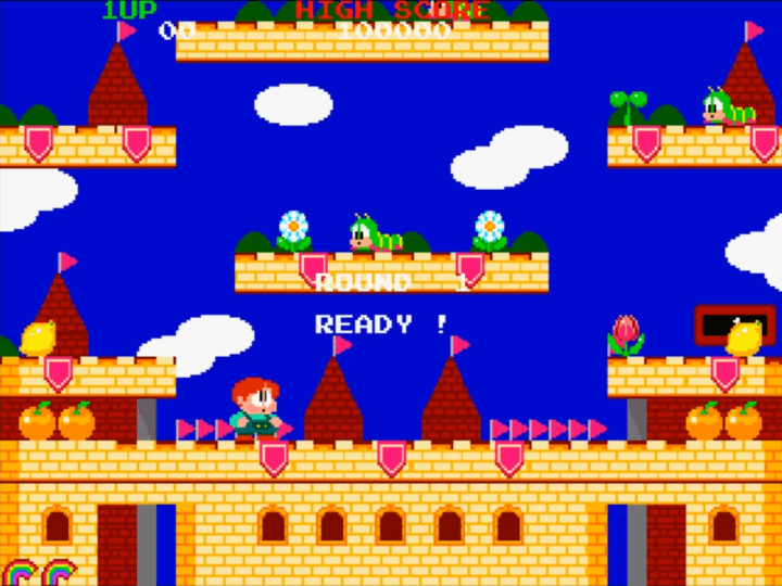 레인보우-아일랜드-오락실게임-시작-화면