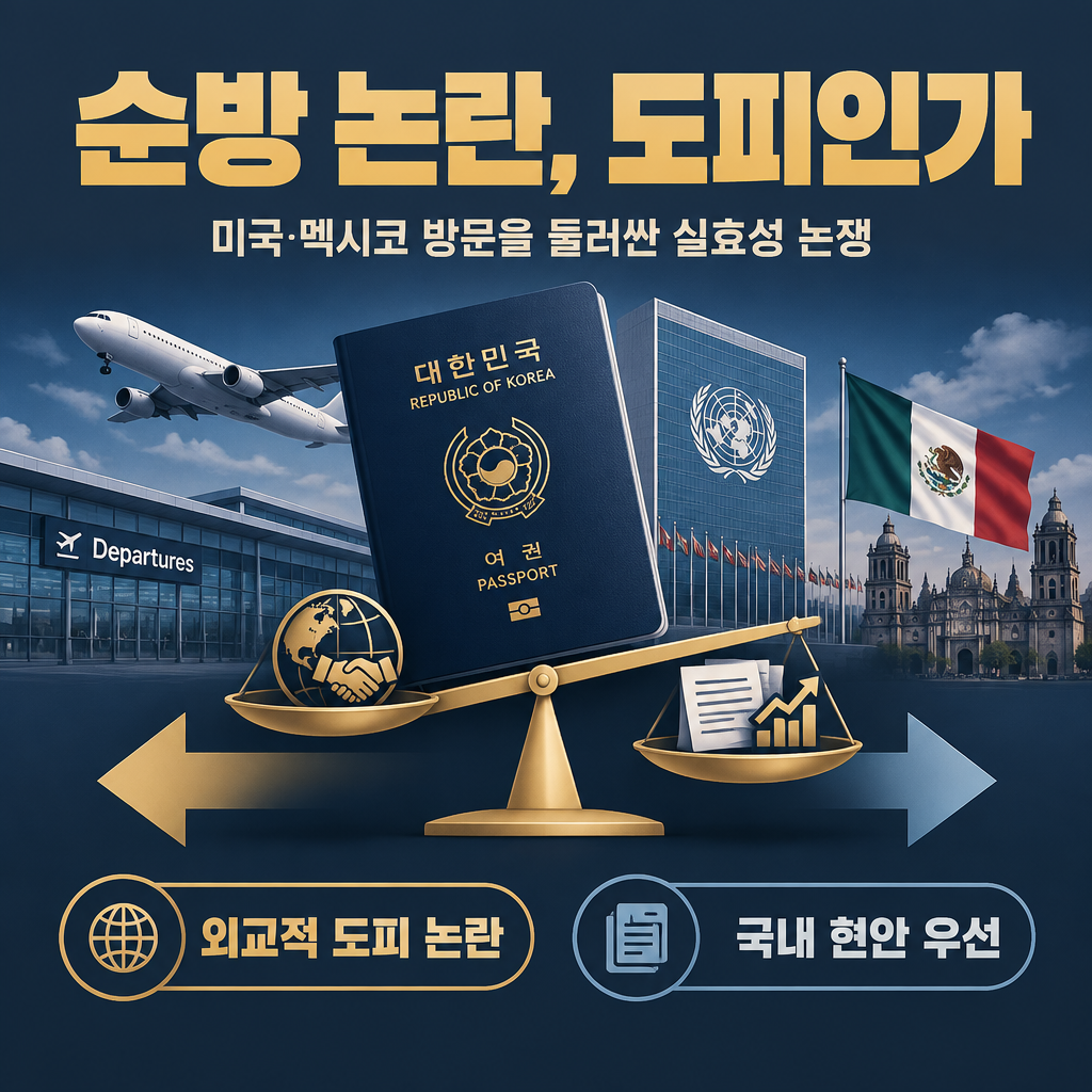 순방 논란, 도피인가
