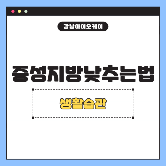 중성지방낮추는법