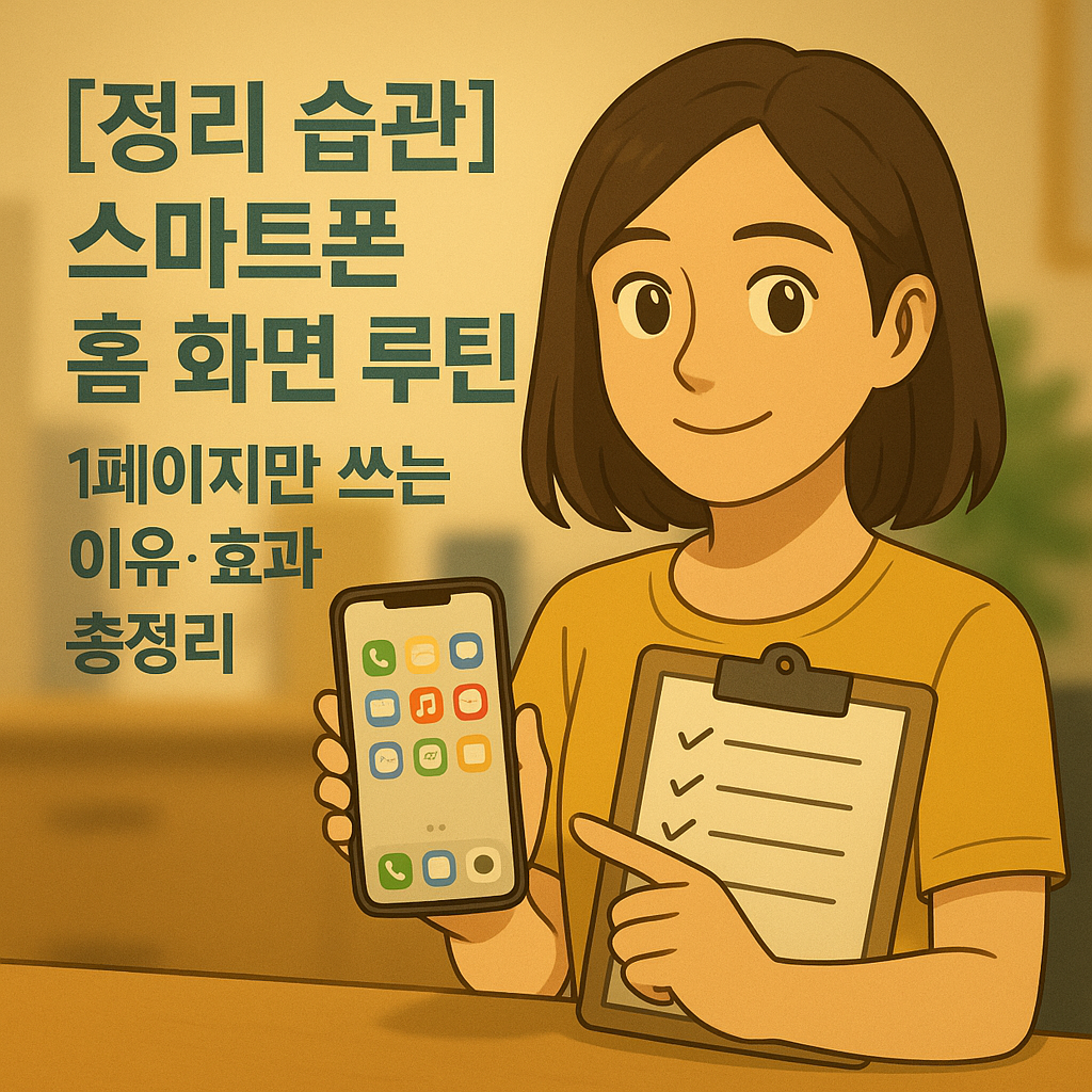 [정리 습관] 스마트폰 홈 화면 루틴 ｜ 1페이지만 쓰는 이유&middot;효과 총정리