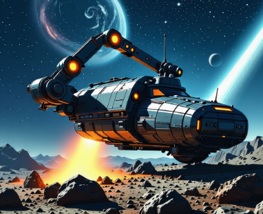 소행성 광물 채굴 이미지