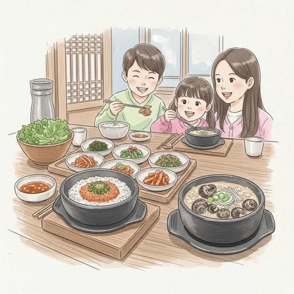 영월의 대표 음식인 곤드레밥과 다슬기 해장국