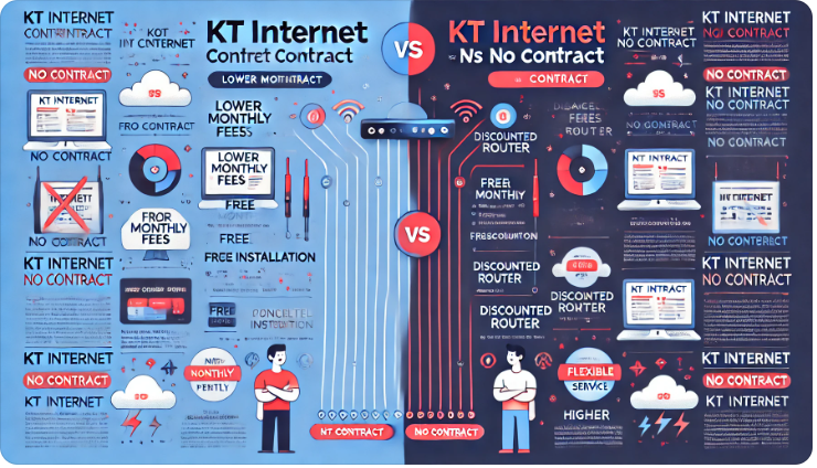 KT 인터넷 가입 시 약정과 무약정