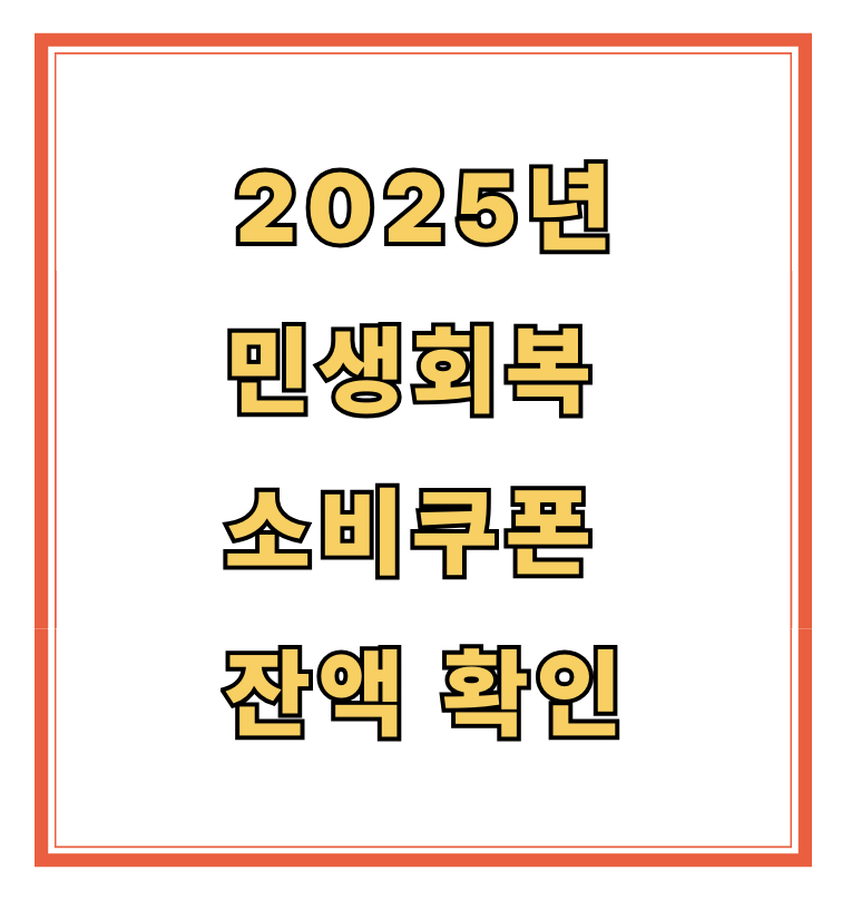 민생회복 소비쿠폰 잔액 확인