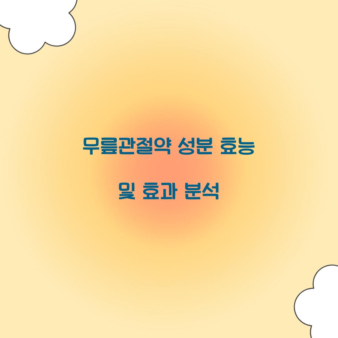 무릎관절약 성분 효능