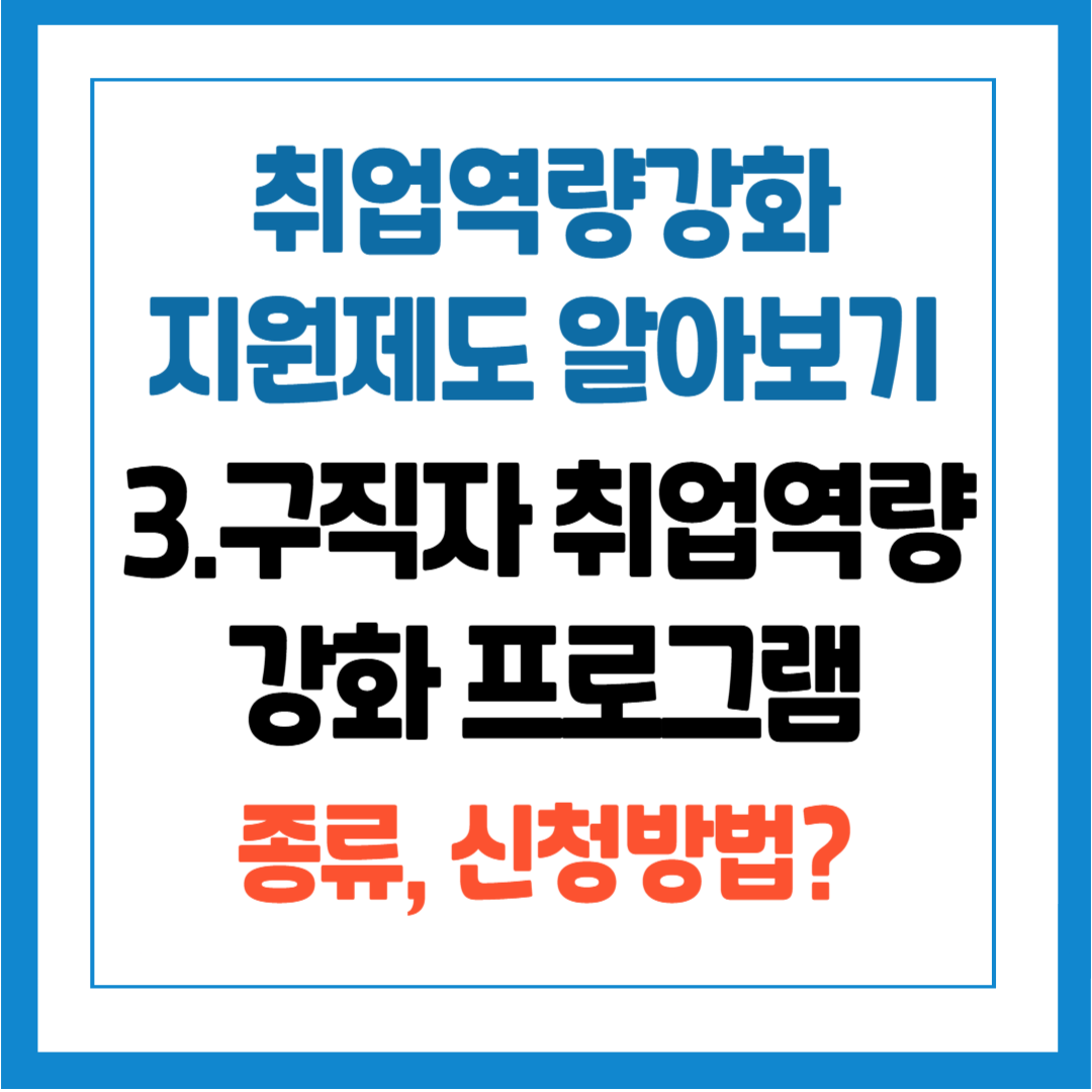 취업역량강화 지원제도 - 3. 구직자취업역량 강화프로그램 신청 종류, 신청방법