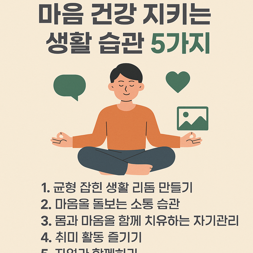 마음 건강 지키는 생활 습관 5가지