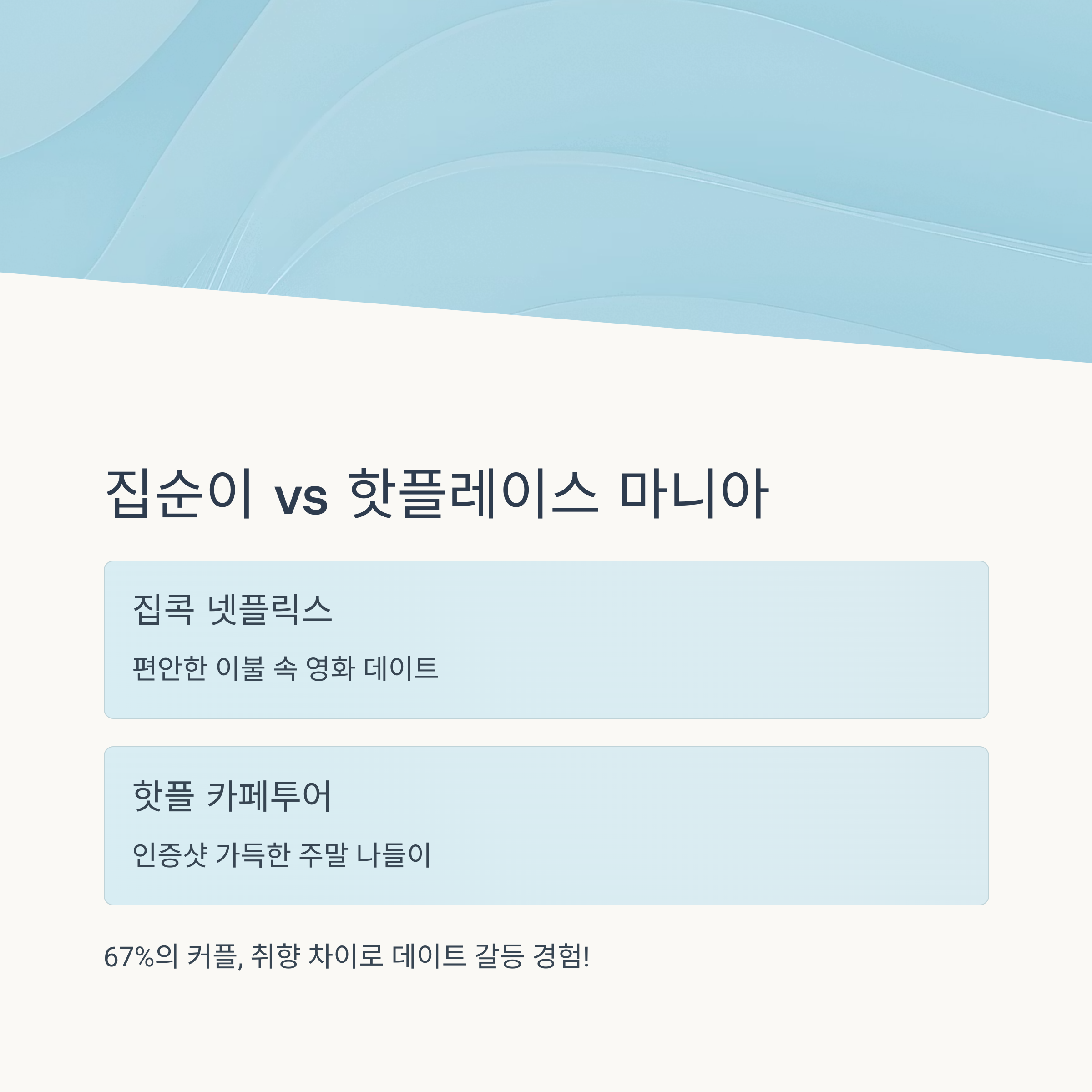 집순이 vs 핫플레이스 마니아