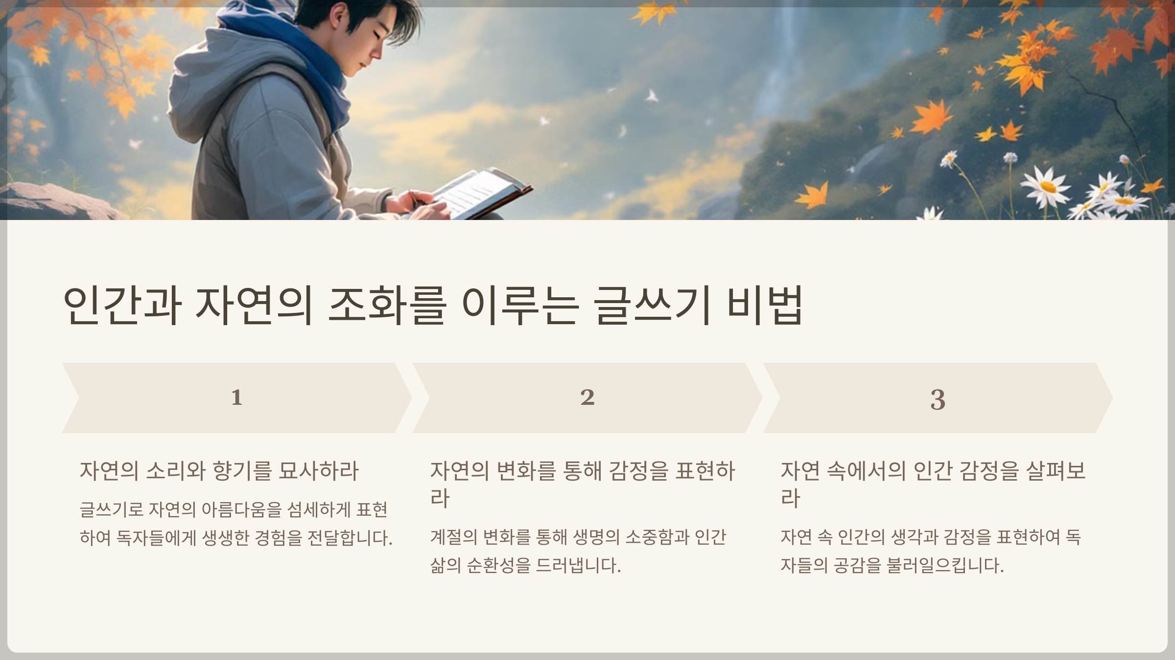 인간과 자연의 조화를 이루는 글쓰기 비법