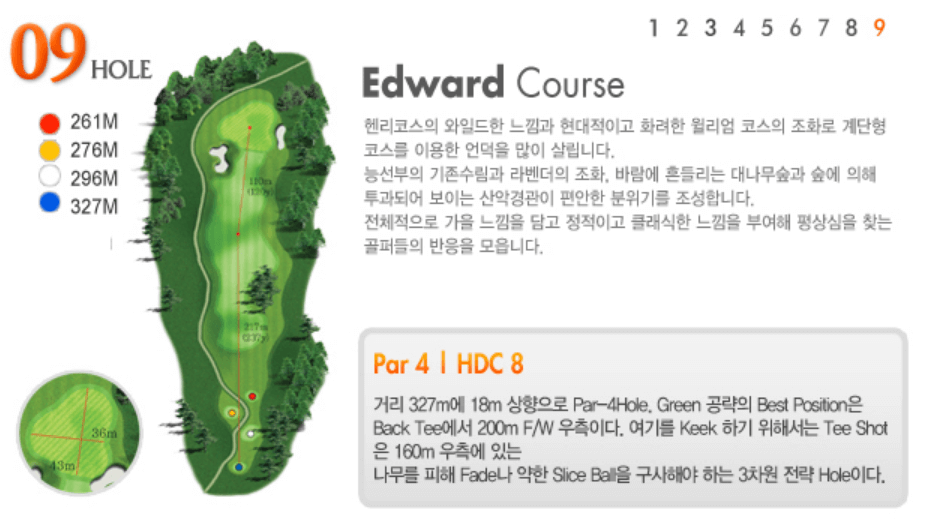 보라 컨트리클럽 에드워드코스 공략도 09