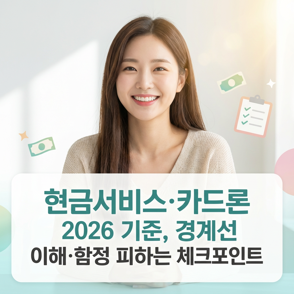 현금서비스·카드론 2026 기준 | 경계선 이해·함정 피하는 체크포인트