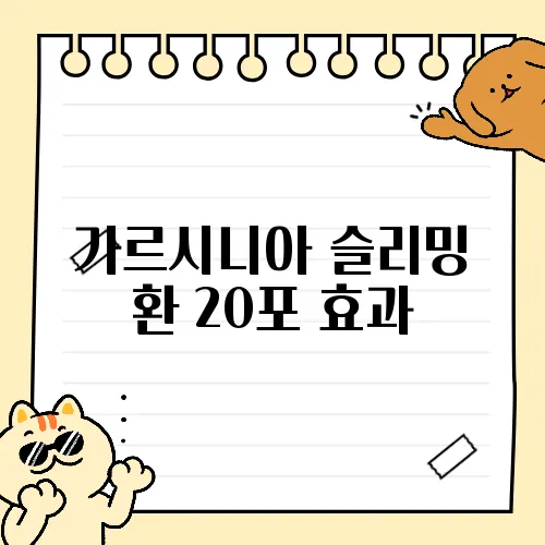 가르시니아 슬리밍 환 20포 효과