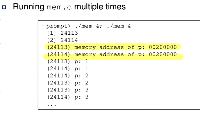 mem.c 여러 번 실행 결과