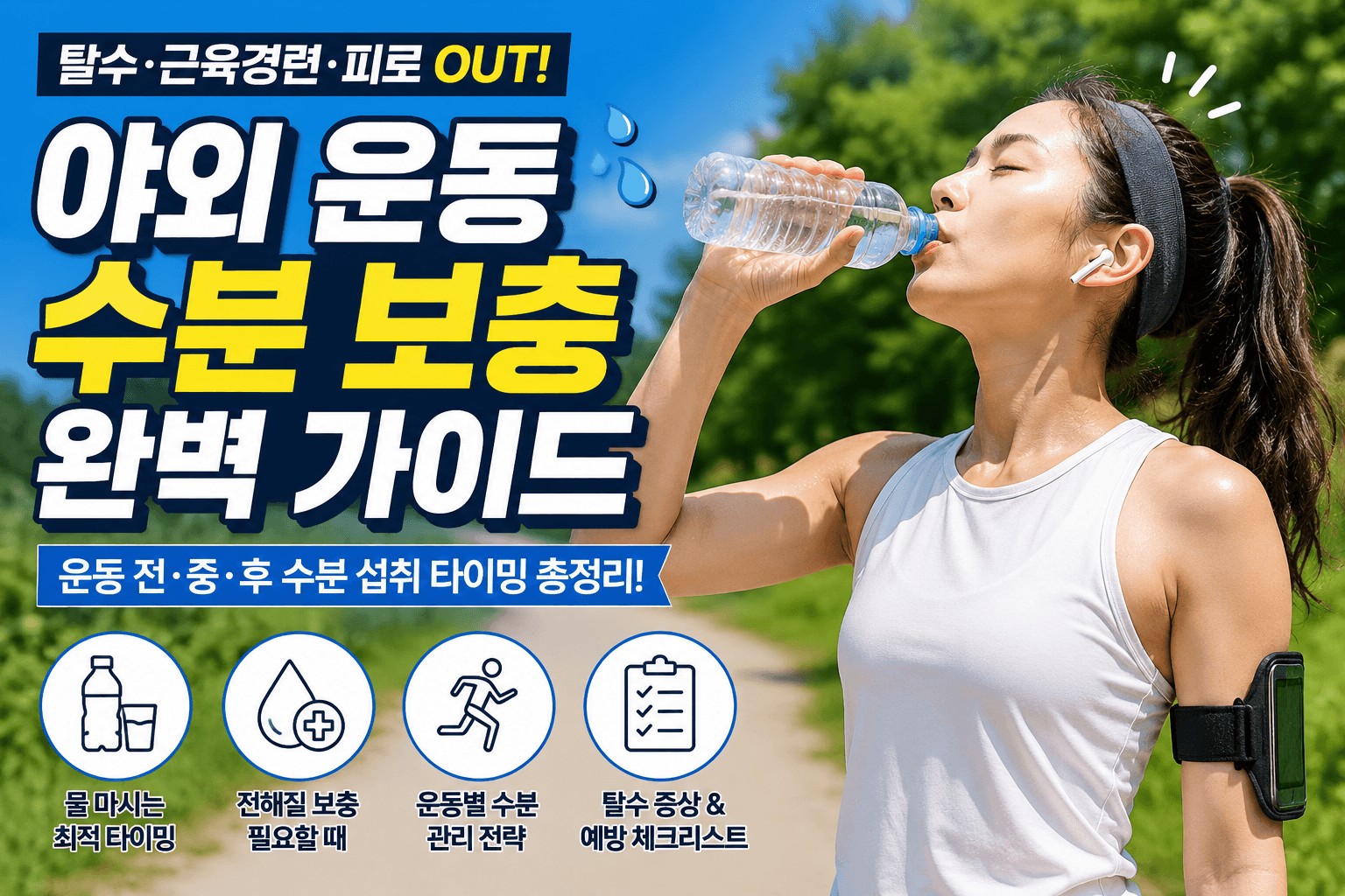 운동 중 물만 마시면 위험한 이유? 야외 운동 수분 보충 제대로 하는 법