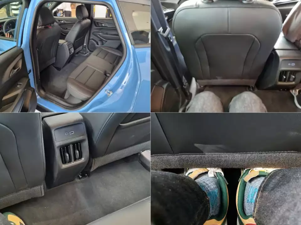 트랙스 크로스오버의 2열 공간을 살핀 모습입니다.