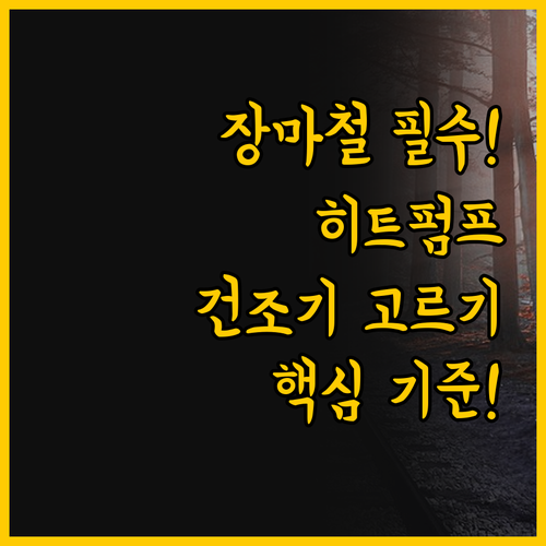 장마철 필수가전 히트펌프 건조기 고르..