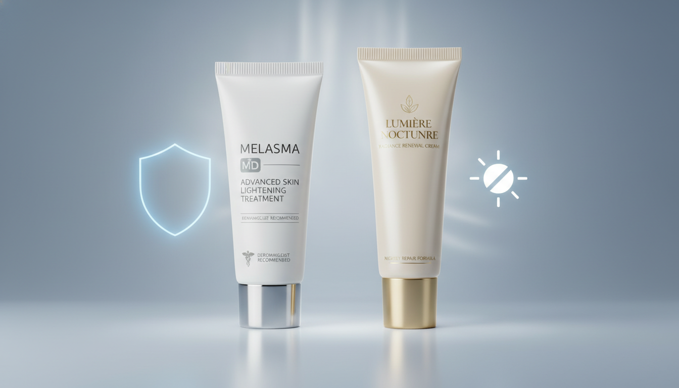 멜라논크림과 도미나크림 비교를 나타내는 약국 기미 크림 연출 컷