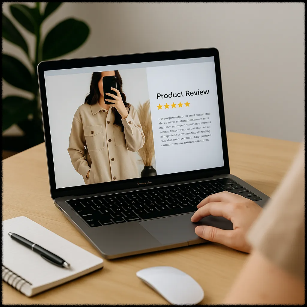 리뷰 블로그 작성 중인 이미지