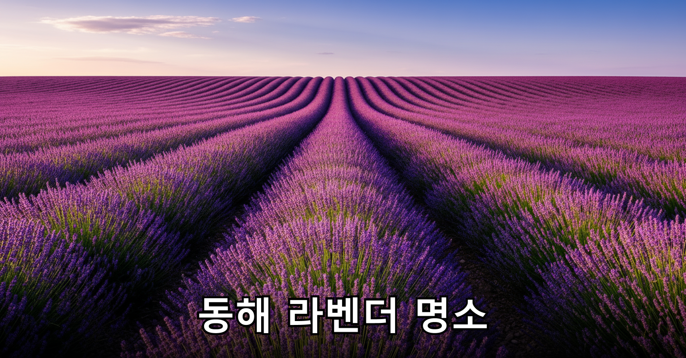 보랏빛 물결 가득한 라벤더밭 전경