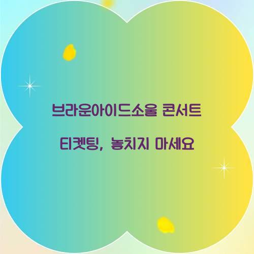 브라운아이드소울 콘서트 티켓팅