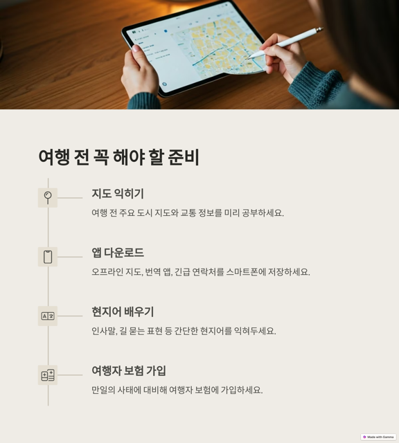 여행 전 준비 사항