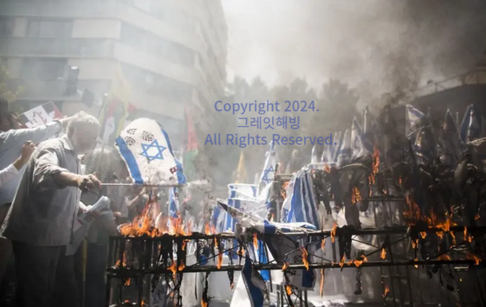 이란 테헤란의 반 이스라엘 시위