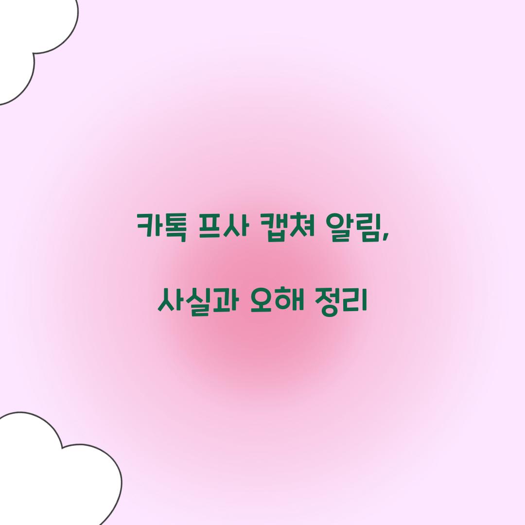 카톡 프사 캡쳐 알림