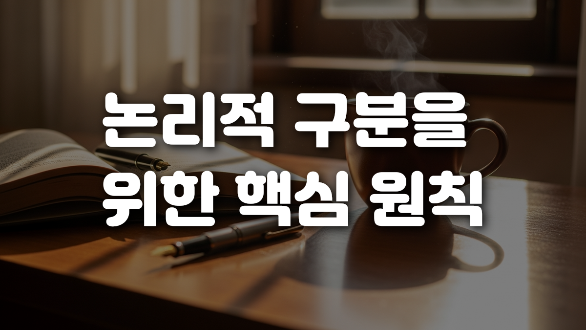 논리적 구분을 위한 핵심 원칙