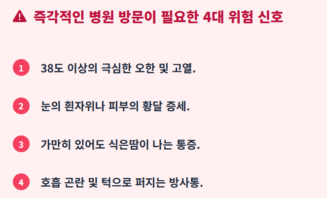 오른쪽 등 통증 의심되는 병