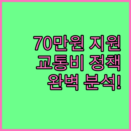 70만원 교통비 지원! 2025 서울..