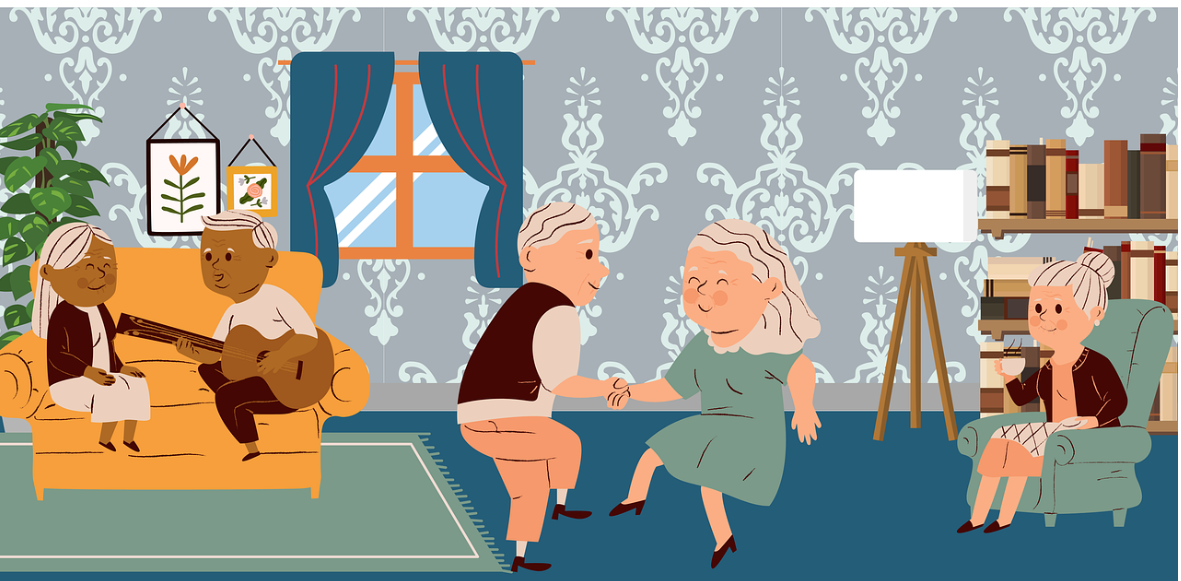 장기요양제도를 활용하는 노년층 이미지