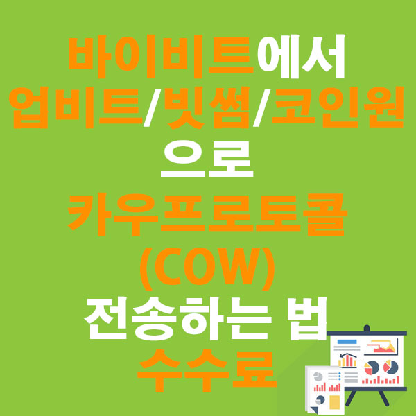 바이비트에서 업비트·빗썸·코인원으로 카우프로토콜(COW) 전송하는 법 + 수수료