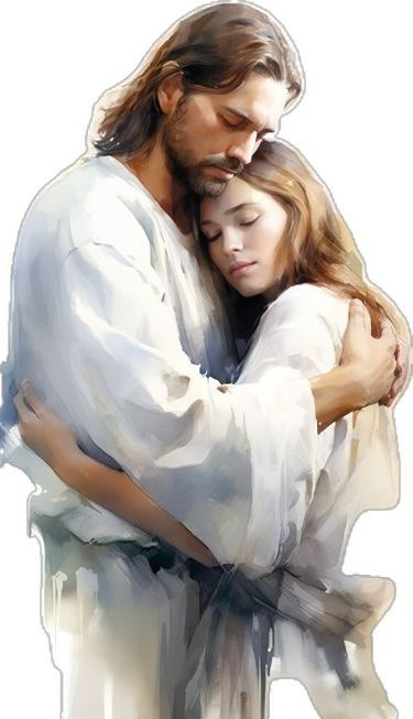 예수님이 소녀를 안아주시는 사진