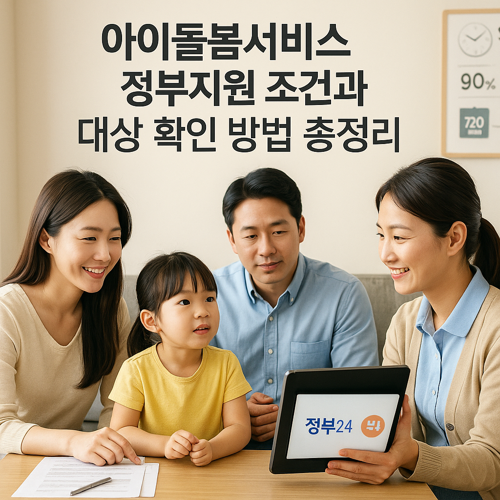 아이돌봄서비스 정부지원 조건과 대상 확인 방법 총정리