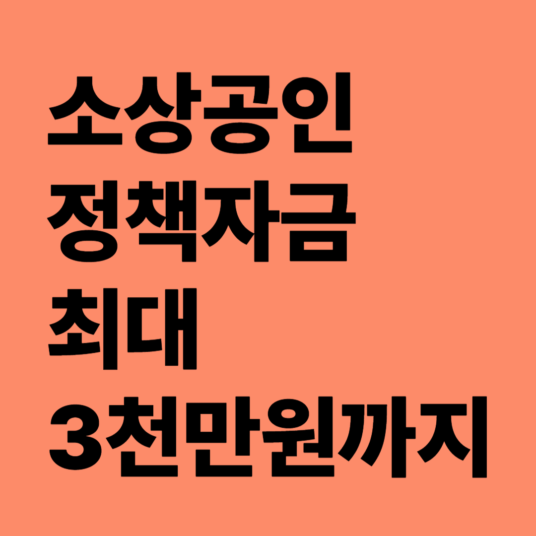 소상공인정책자금 최대3천만원까지