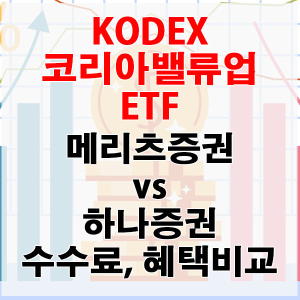 KODEX 코리아밸류업 ETF, 메리츠증권 vs 하나증권 수수료와 혜택 비교하기