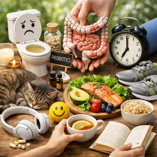 복부 안정감을 표현한 이미지