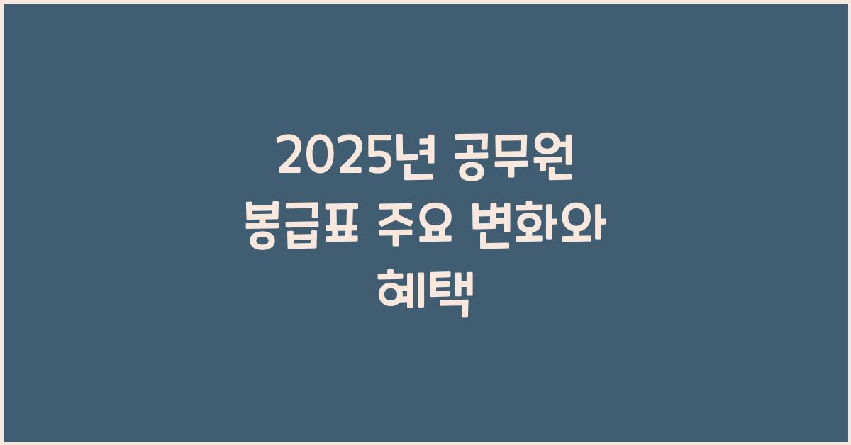 2025년 공무원 봉급표