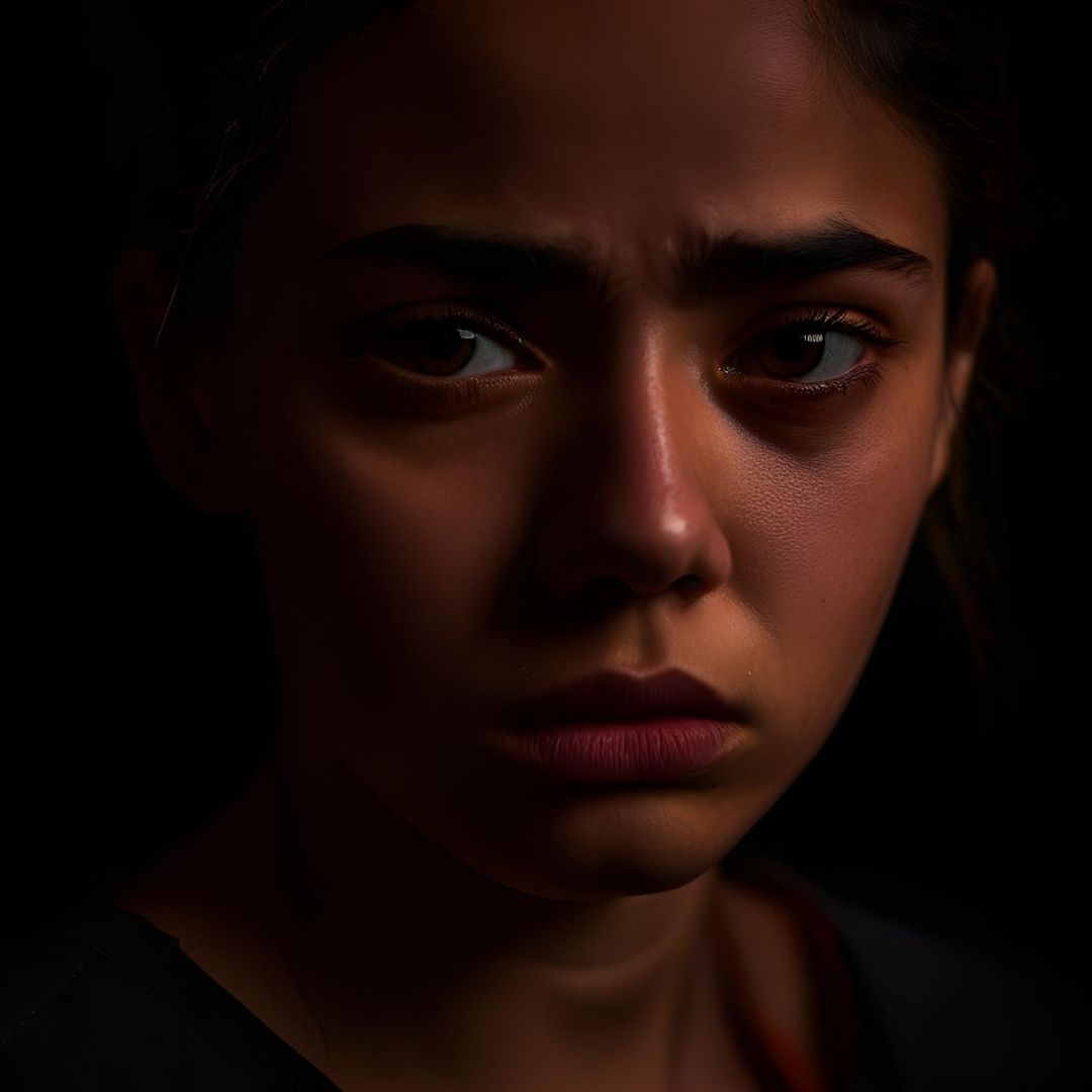 우울한 표정을 짓는 학생의 일러스트