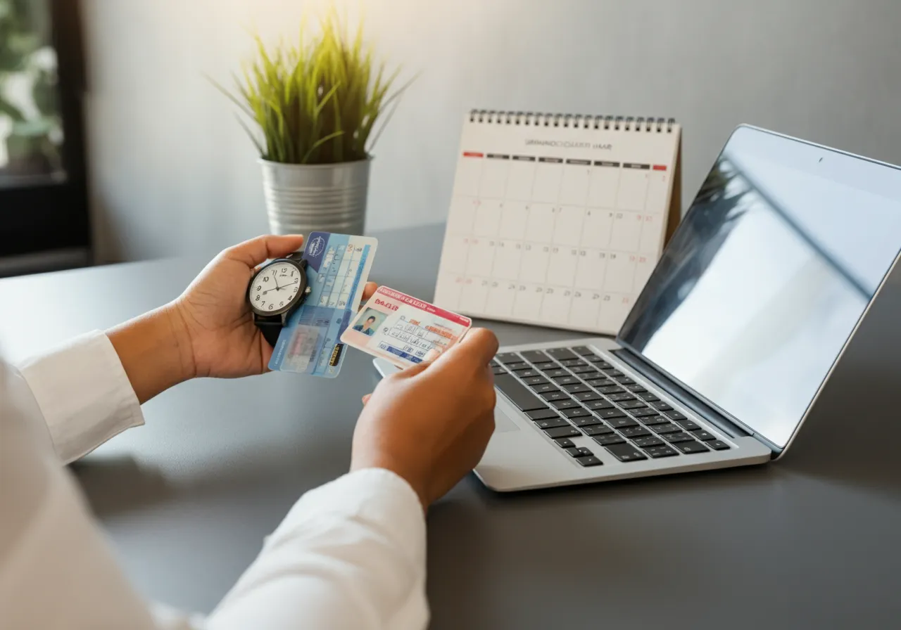 접수와 시험 일정 확인