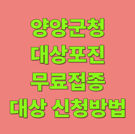 양양군 대상포진 무료접종 대상 및 신청방법