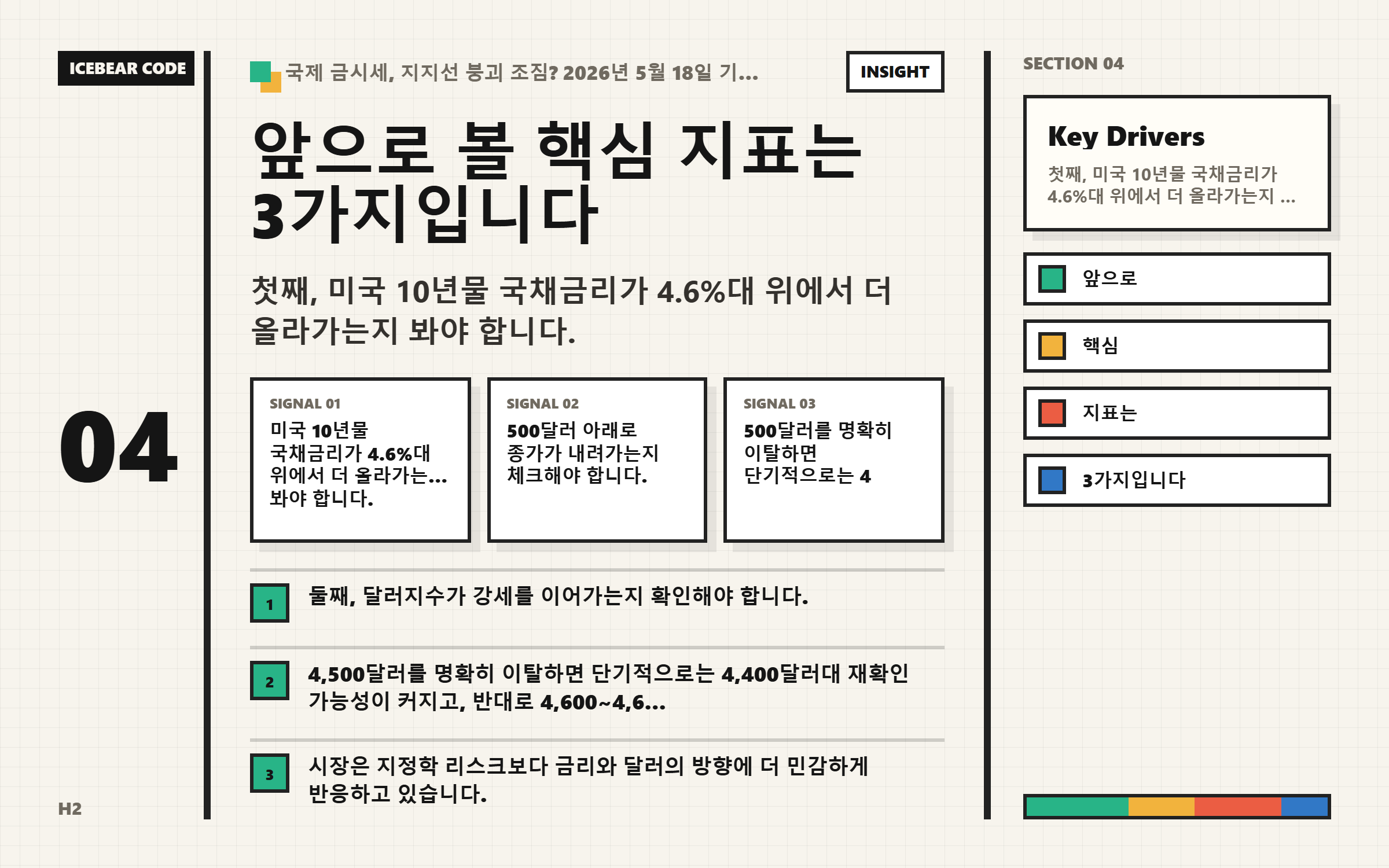 앞으로 볼 핵심 지표는 3가지입니다 비교 도표 이미지