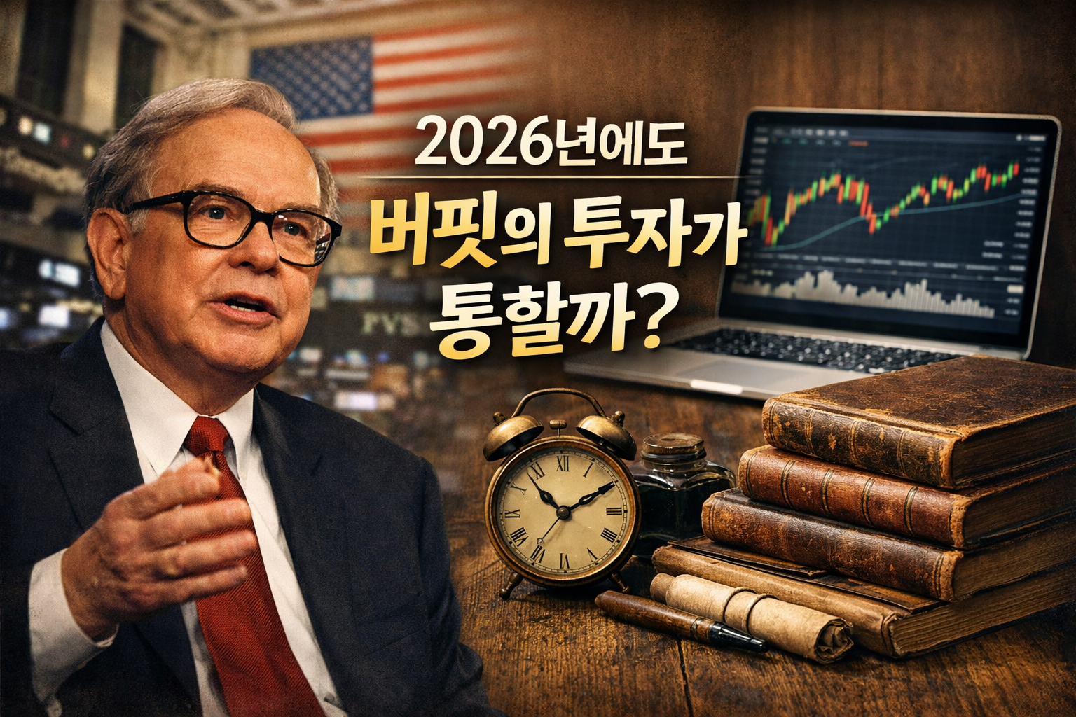 2026년 시장에서 워런 버핏의 가치투자가 여전히 통하는지 분석하는 투자 철학 이미지