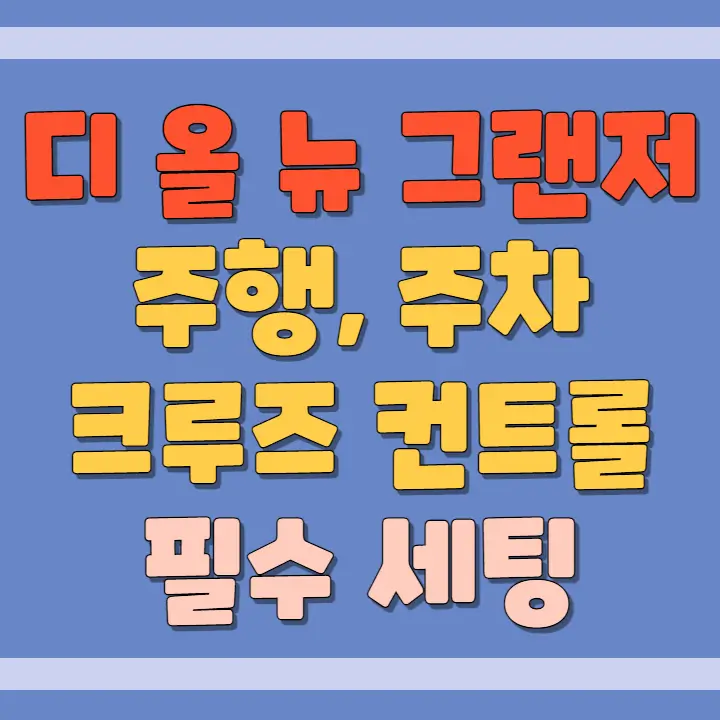 주행&#44; 주차&#44; 크루즈 컨트롤 필수 세팅