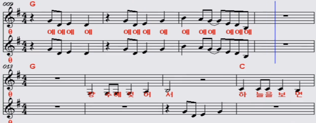 지은아 - 향수에 젖어서 악보